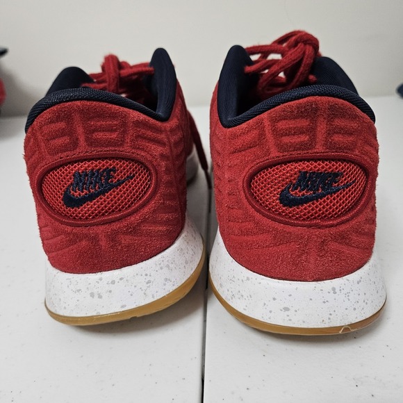 Nike Sneakers Lunar Hyperrev Low Men's 11.5 Red Obsidian Suede 802557-600 EUC - Picture 6 of 10